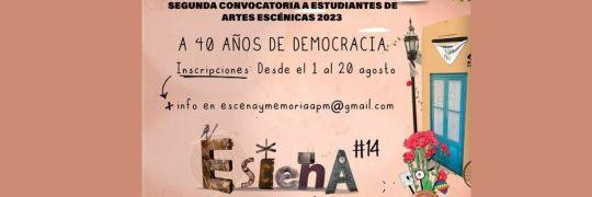 GANADORES DE LA CONVOCATORIA 2023 A ESTUDIANTES DE ARTES ESCÉNICAS PARA EL CICLO "ESCENA Y MEMORIA. TEATRO, POESÍA Y DD.HH"